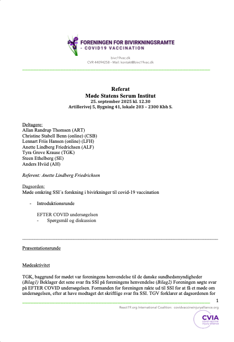 Referat af møde med SSI Godkendt