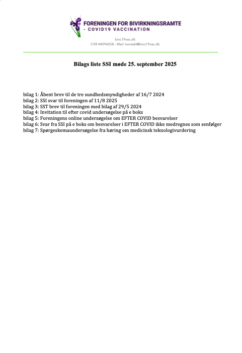 Bilags liste SSI møde 25.09.2025